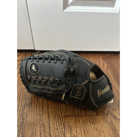 Franklin Field Master Baseball Glove Black/Gold 12" Left Hand New - Picture 1 of 7